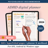 SUNSET - ADHD Digital Planner for iPad & Android tablets