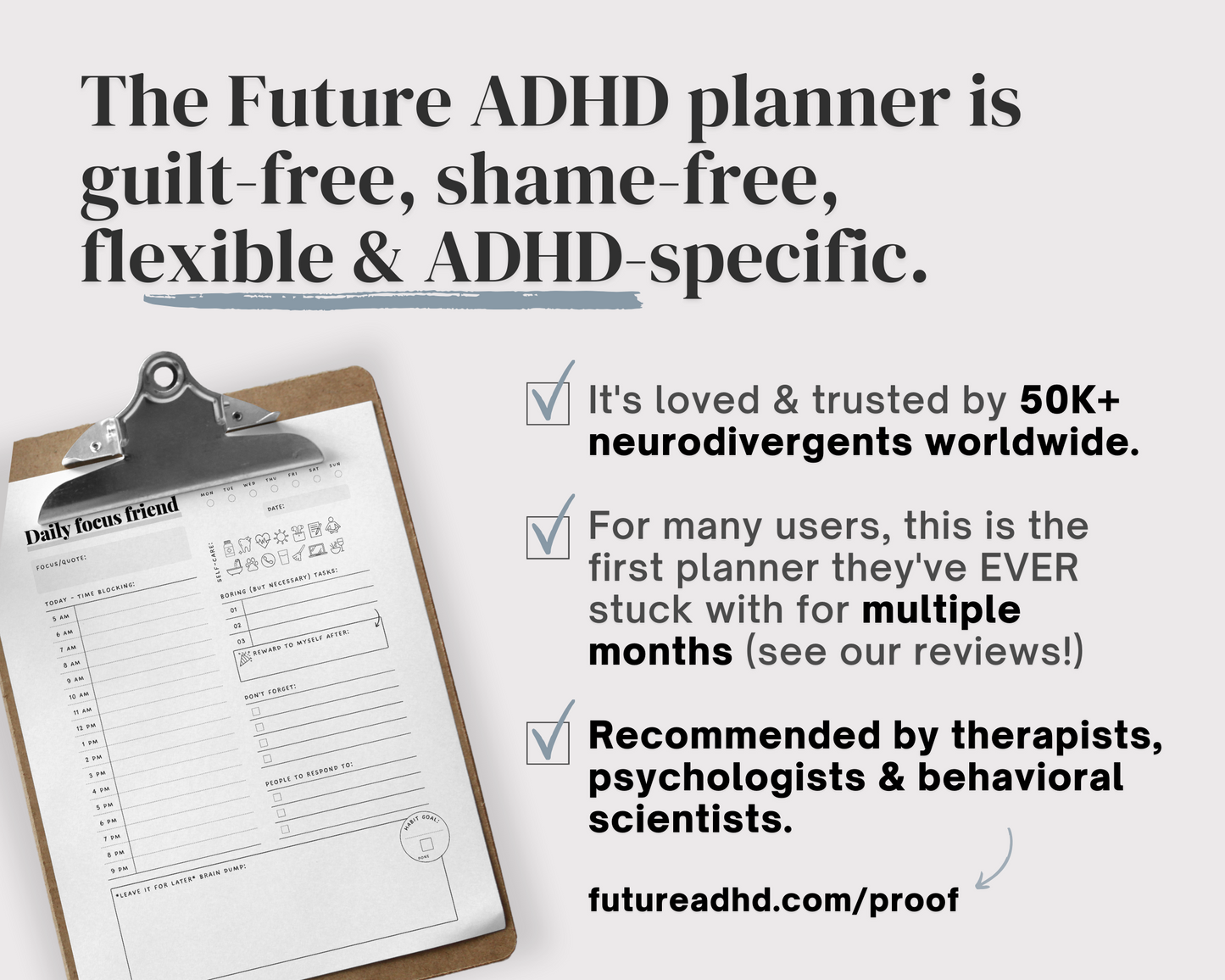 MONOCHROME PRINTABLE - ADHD Planner, Self Care & Habits Workbook & Journal