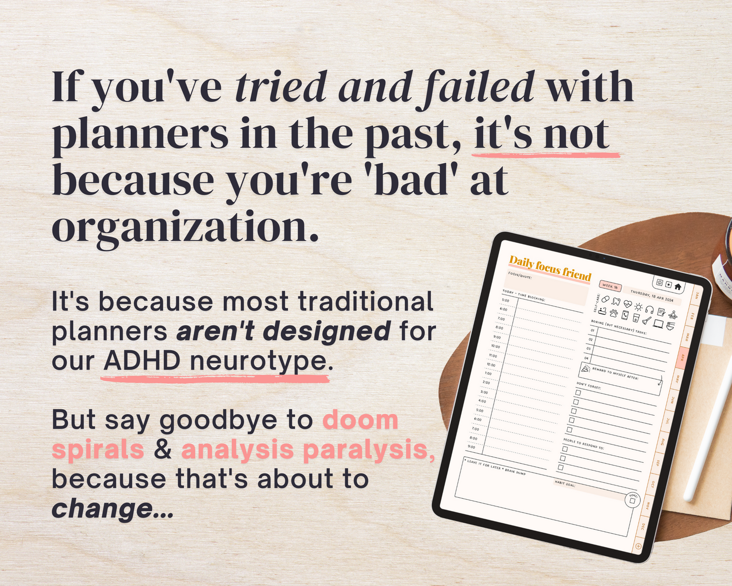 SUNSET - ADHD Digital Planner for iPad & Android tablets