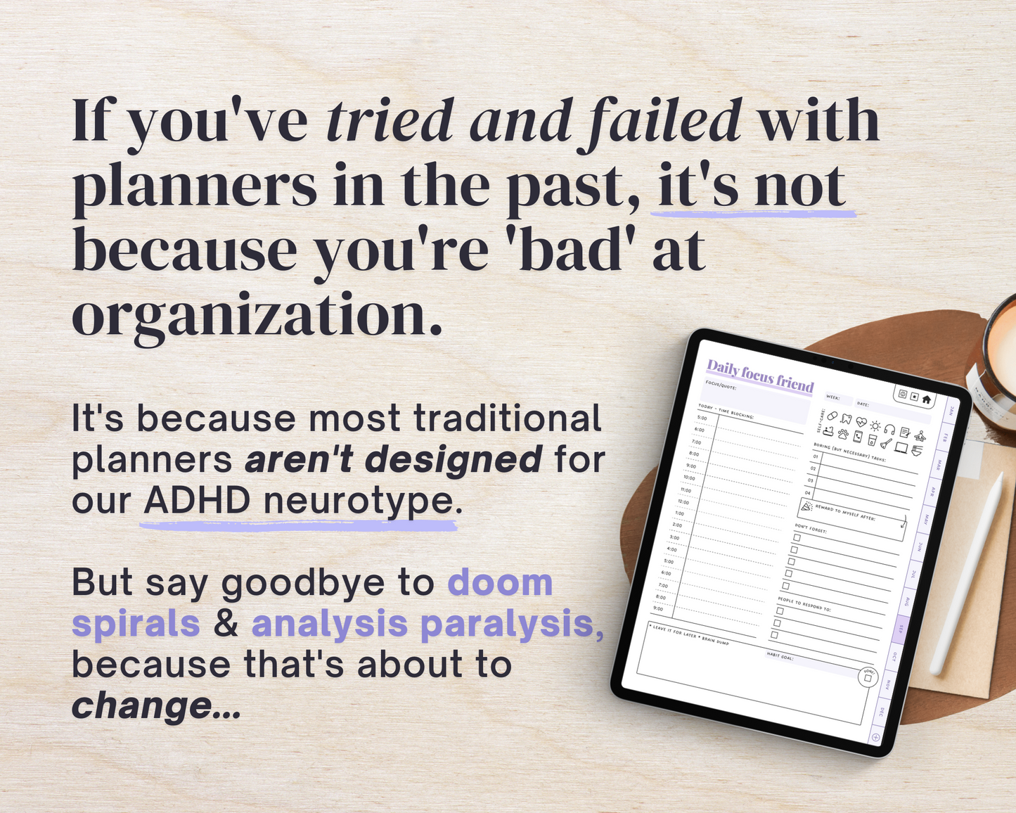 LAVENDER - ADHD Digital Planner for iPad & Android tablets