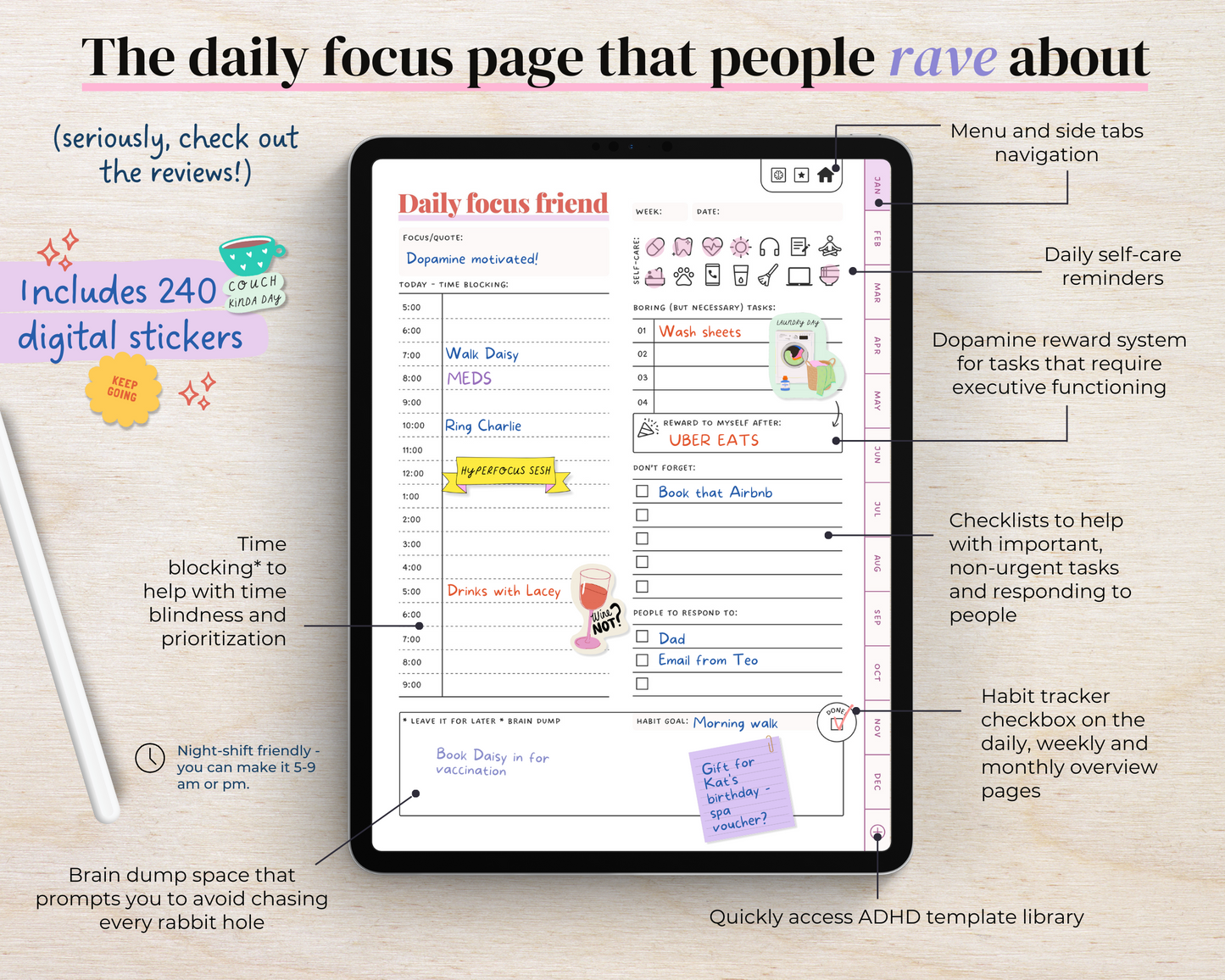 SORBET - ADHD Digital Planner for iPad & Android tablets