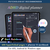 Dark Rainbow ADHD Digital Planner for iOS, Android & Windows Apps