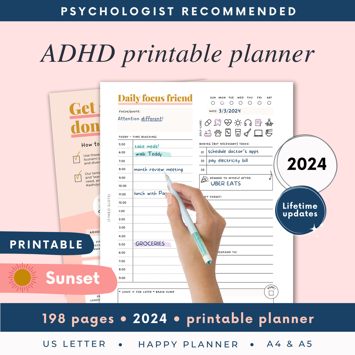 2023 Coloring Book Planner: Organizational Tool for those who suffer from  Anxiety, ADHD, or just Boredom