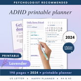 Lavender Printable ADHD Planner & Journal